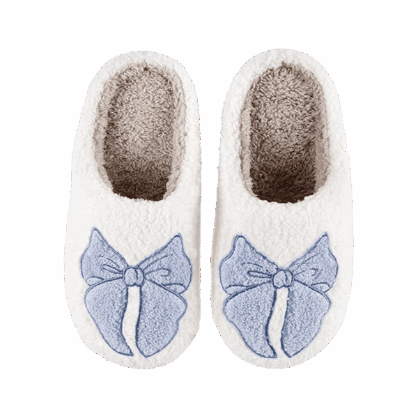 Blue Bow Slippers